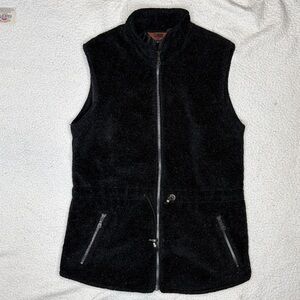 Tsunami Sport Black Fuzzy Fleece Vest: Size Small
